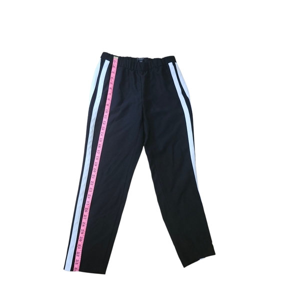Banana Republic XS Hayden Black Striped Track Pant Preppy Pull On Tuxedo Ankle - Picture 6 of 13